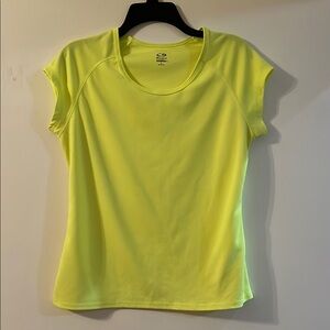 Champion DuoDry Neon Yellow Fitted Cap Sleeve Tee